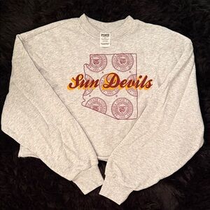 PINK Victoria's Secret Gray Arizona State Sun Devils Sweatshirt